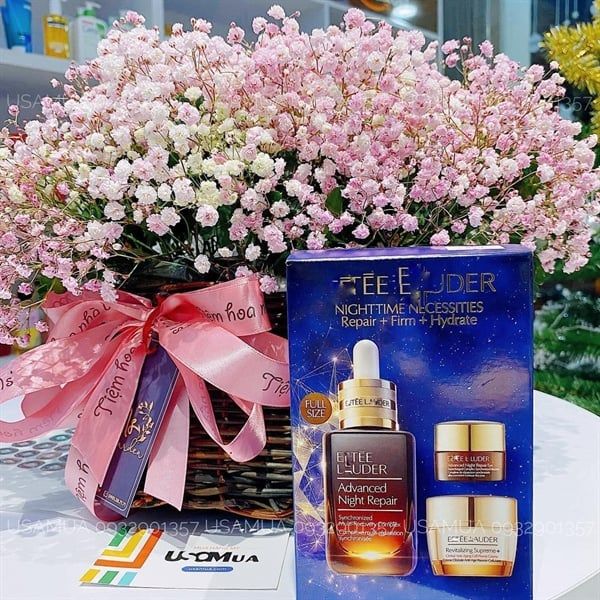 Set ESTEE LAUDER, 1 Serum ANR 30ml + 1 Kem Dưỡng Revitalizing Supreme 15ml + 1 Kem Mắt Advanced Night 5ml