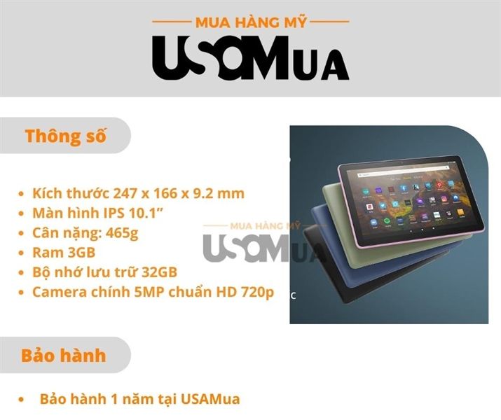 Máy Tính Bảng AMAZON FIRE HD 10 32GB 1080P