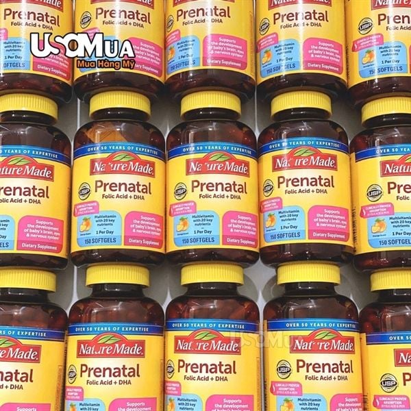 Viên Uống Bổ Bầu NATURE MADE Prenatal Folic Acid + DHA