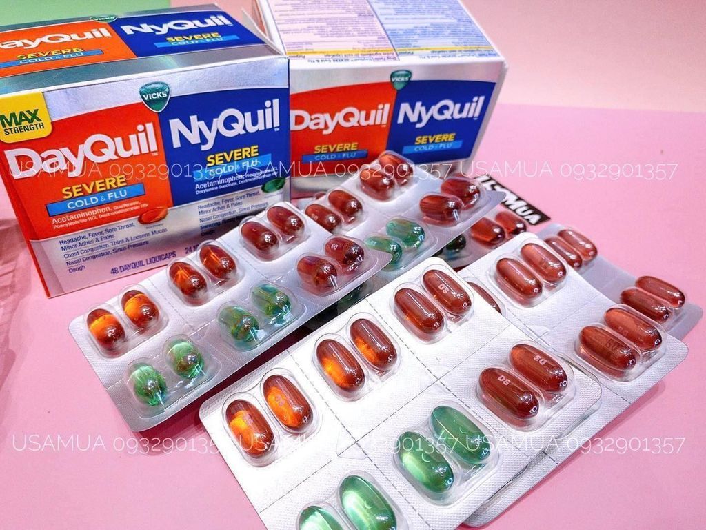 TPCN Viên Uống VICKS DayQuil NyQuil Severe Cold & Flu