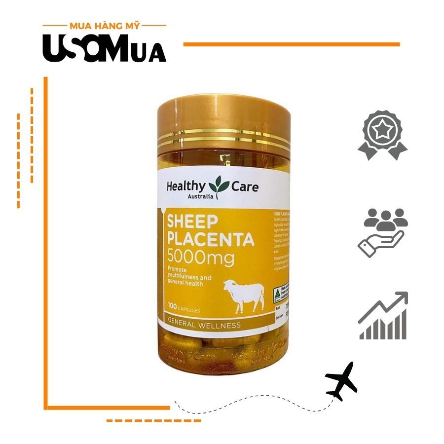 Viên Uống HEALTHY CARE Sheep Placenta 5000mg