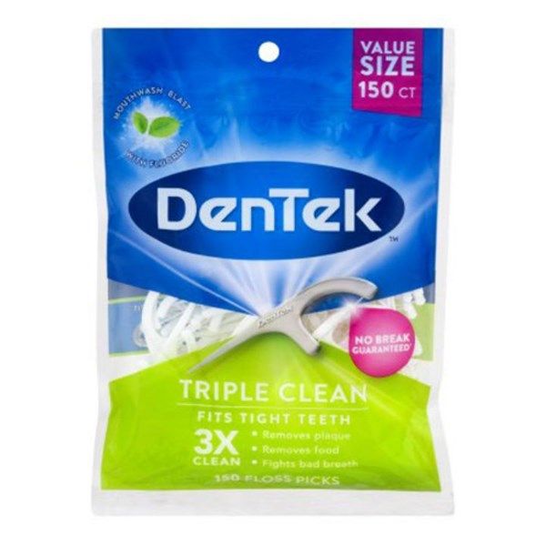 Tăm Chỉ Nha khoa DENTEK Triple Clean, No Break Guaranteed, 150 Cây