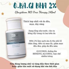 Dung Dịch Tẩy Da Chết OBAGI Clenziderm MD Pore Therapy Salicylic Acid 2% (BHA) Acne Treatment