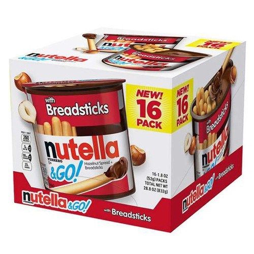 Bánh FERRERO Nutella and Go Hazelnut Spread With Breadsticks, 16 Pack x 52g