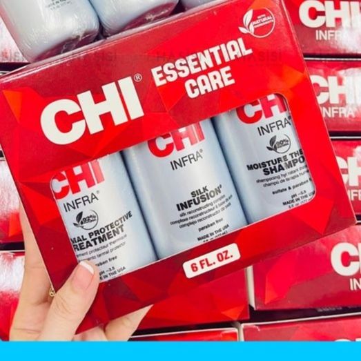 Set CHI Essential Care Shampoo 177ml + Treatment 177ml + Silk Infusion 177ml