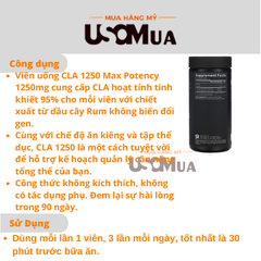 Viên Uống Giảm Cân SPORTS RESEARCH Max Potency CLA 1250mg
