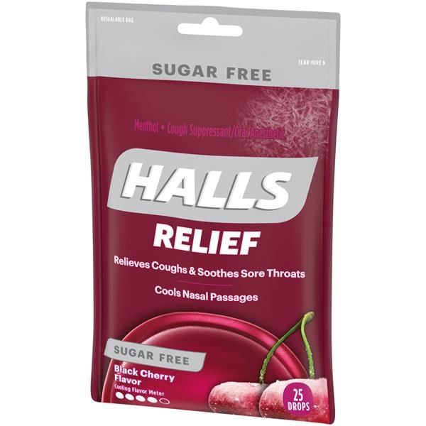 Kẹo HALLS Relief Black Cherry Sugar Free, 25 Viên