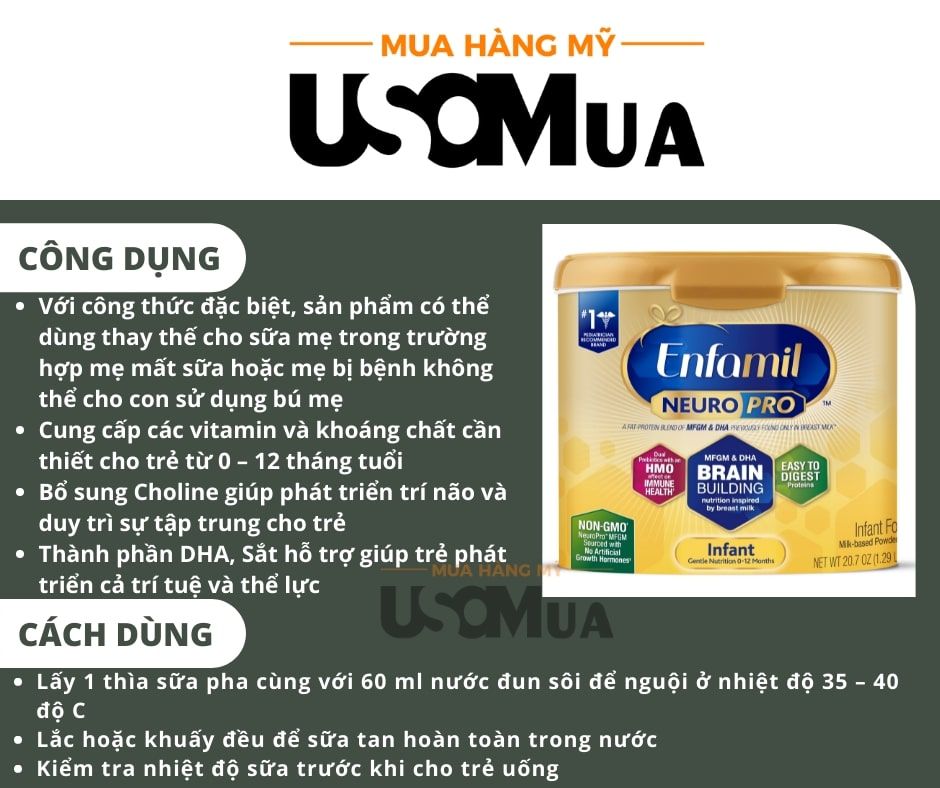 Sữa Bột MEAD JOHNSON Enfamil Neuro Pro Non-GMO