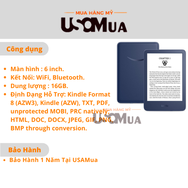 Máy Đọc Sách AMAZON Kindle Gen 11, 16GB