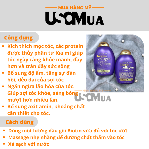 Dầu Gội OGX Thick & Full + Biotin & Collagen