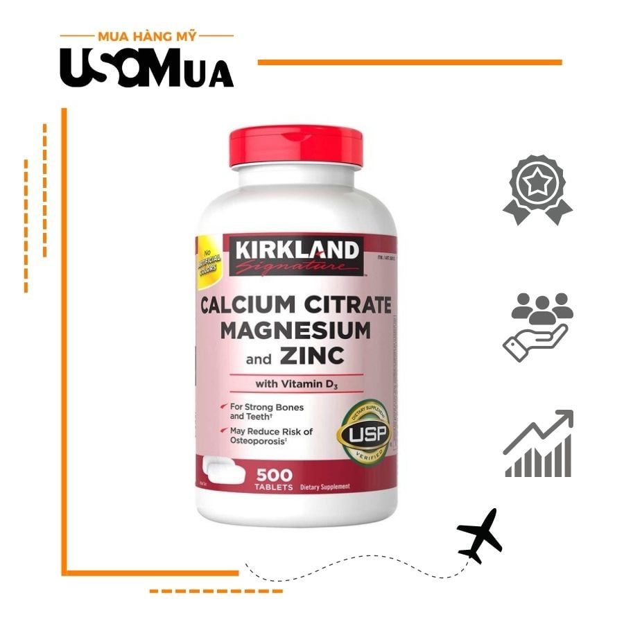 Viên Uống Chắc Xương KIRKLAND Calcium Citrate Magnesium And Zinc With Vitamin D3