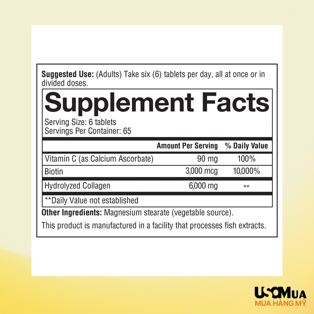 Viên Uống YOUTHEORY Enhanced Formula Collagen + Biotin 6000mg