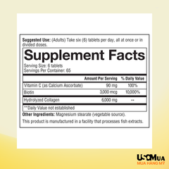 Viên Uống YOUTHEORY Enhanced Formula Collagen + Biotin 6000mg