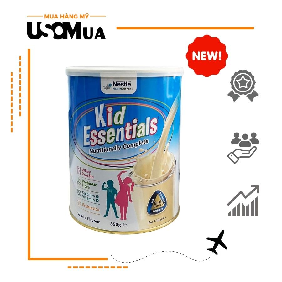 Sữa Úc NESTLE Kid Essentials, 1-10 Years, Hương Vanilla