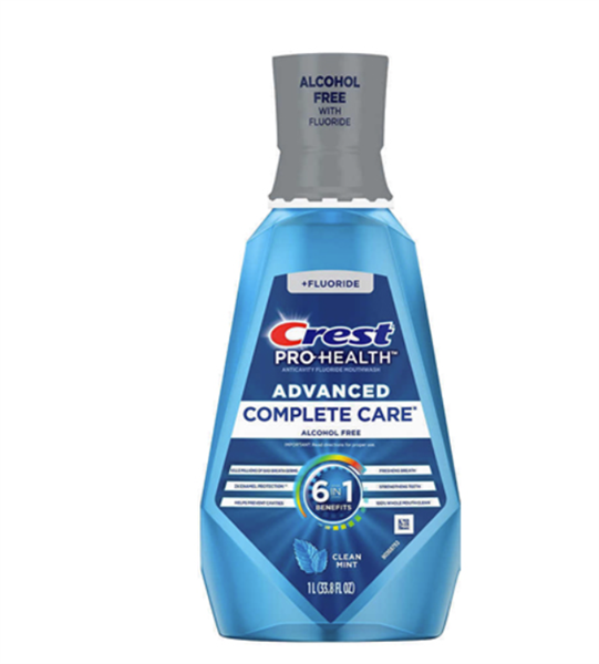 Nước Súc Miệng CREST Advanced Complete Care Alcohol Free Clean Mint