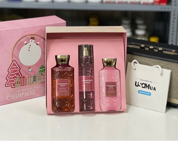 Set 3 Món BATH & BODY WORKS Champagne Toast Sữa Tắm 295ml + Body Mist 236ml + Lotion 236ml