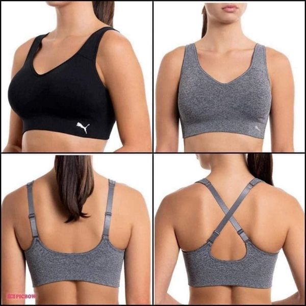 Set Bra PUMA Seamless Sports Bra Đen-Xám