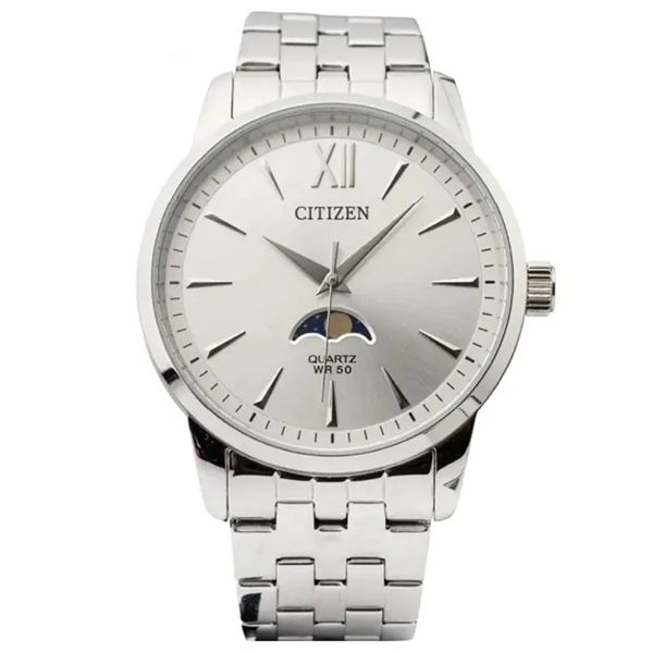 Đồng Hồ CITIZEN Moonphase Quartz Silver Dial Men's AK5000-54A
