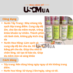 Nước Hoa Hồng + Nước Tẩy Trang SIMPLE Kind To Skin