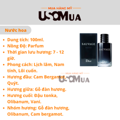 Nước Hoa Nam DIOR Sauvage Parfum, 100ml