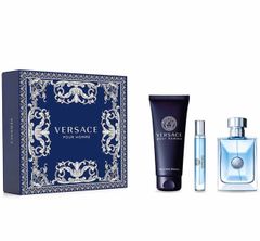 Set Nước Hoa VERSACE Pour Homme EDT 100ml + EDT 10ml + Hair & Body Shampoo 150ml