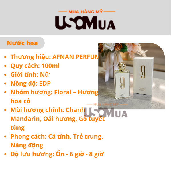 Nước Hoa AFNAN 9AM EDP Vaporisateur