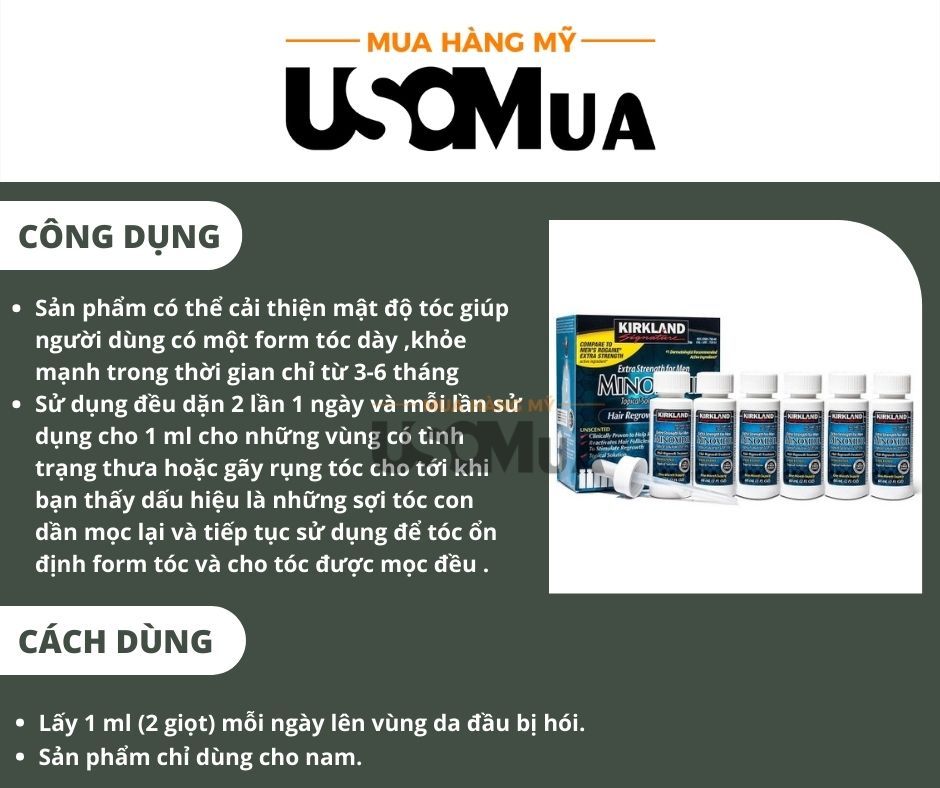 Dung Dịch Hỗ Trợ Mọc Tóc KIRKLAND Minoxidil 5% 60ml