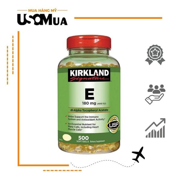 Viên Uống Bổ Sung Vitamin E KIRKLAND SIGNATURE 180mg 400IU