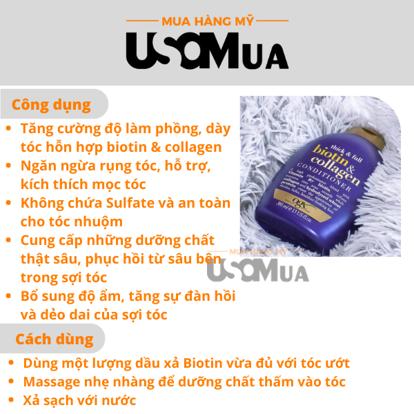 Dầu Xả OGX Thick - Full Biotin & Collagen