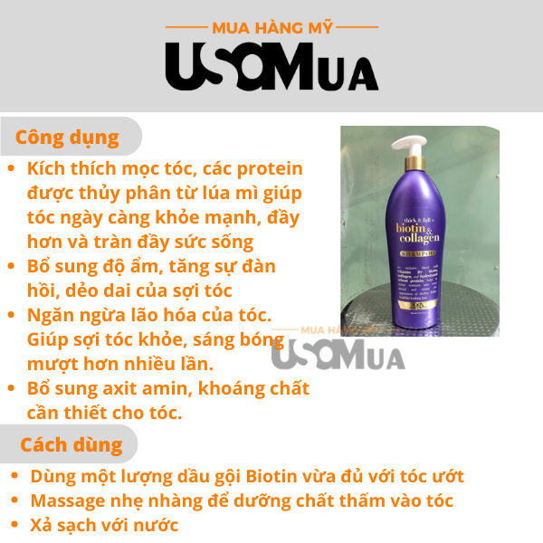 Dầu Gội OGX Thick - Full Biotin & Collagen