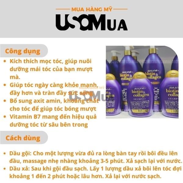 Dầu Gội OGX Thick & Full + Biotin & Collagen