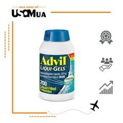 Viên Uống Giảm Đau, Hạ Sốt ADVIL Liqui Gels 200mg Pain Reliever/Fever Reducer