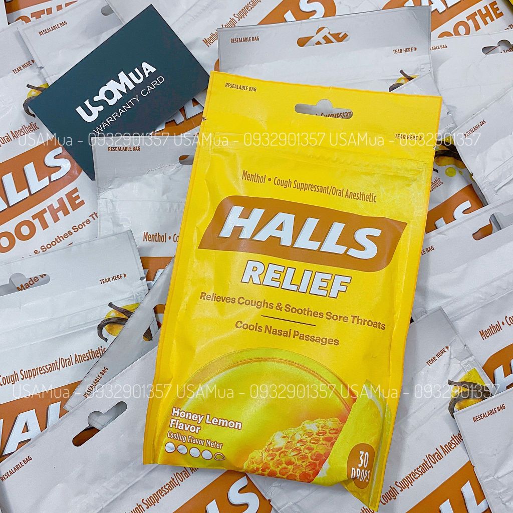 Kẹo HALLS Relief Honey Lemon Flavor