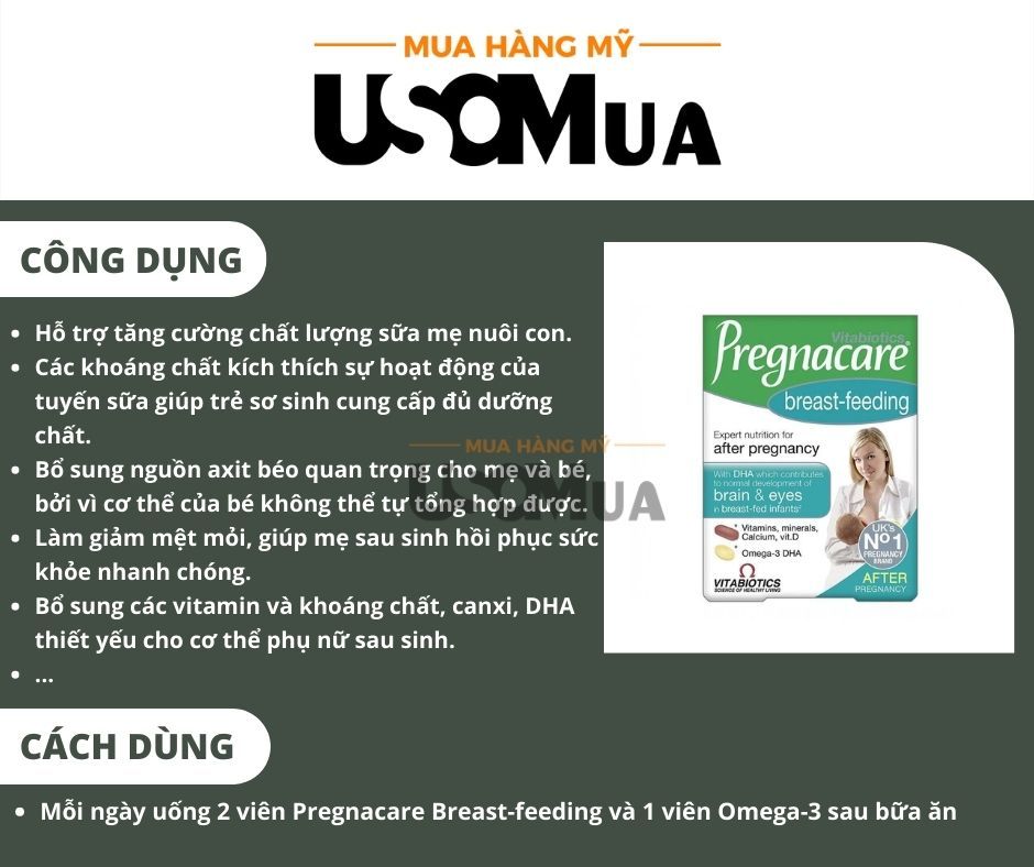 Viên Uống Bổ Sung Vitamin Cho Phụ Nữ Sau Sinh VITABIOTIC After Pregnacare Breast-feeding