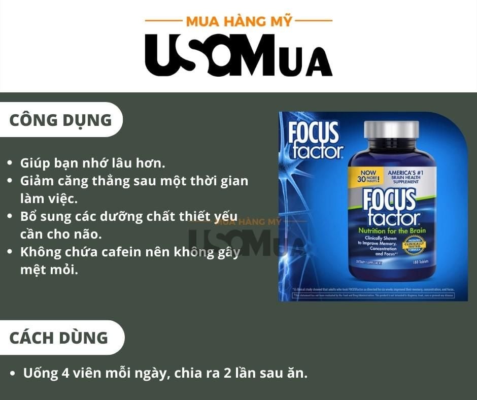Viên Uống Hỗ Trợ Trí Não FOCUS FACTOR Nutrition For The Brain