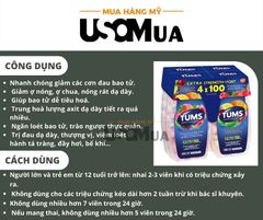 Viên Nhai Hỗ Trợ Đau Dạ Dày TUMS Assorted Fruit Extra Strength-Fort 750mg