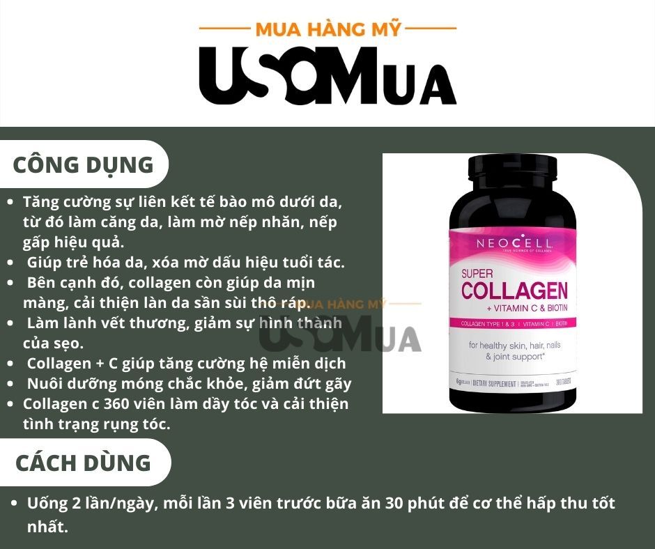 Viên Uống NEOCELL Super Collagen With Vitamin C & Biotin