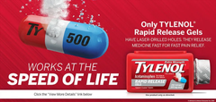 Viên Uống Giảm Đau, Hạ Sốt TYLENOL Acetaminophen Rapid Reliever Gels 500 mg