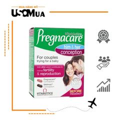 Viên Uống Tăng Khả Năng Thụ Thai VITABIOTIC Pregnacare Him & Her Conception