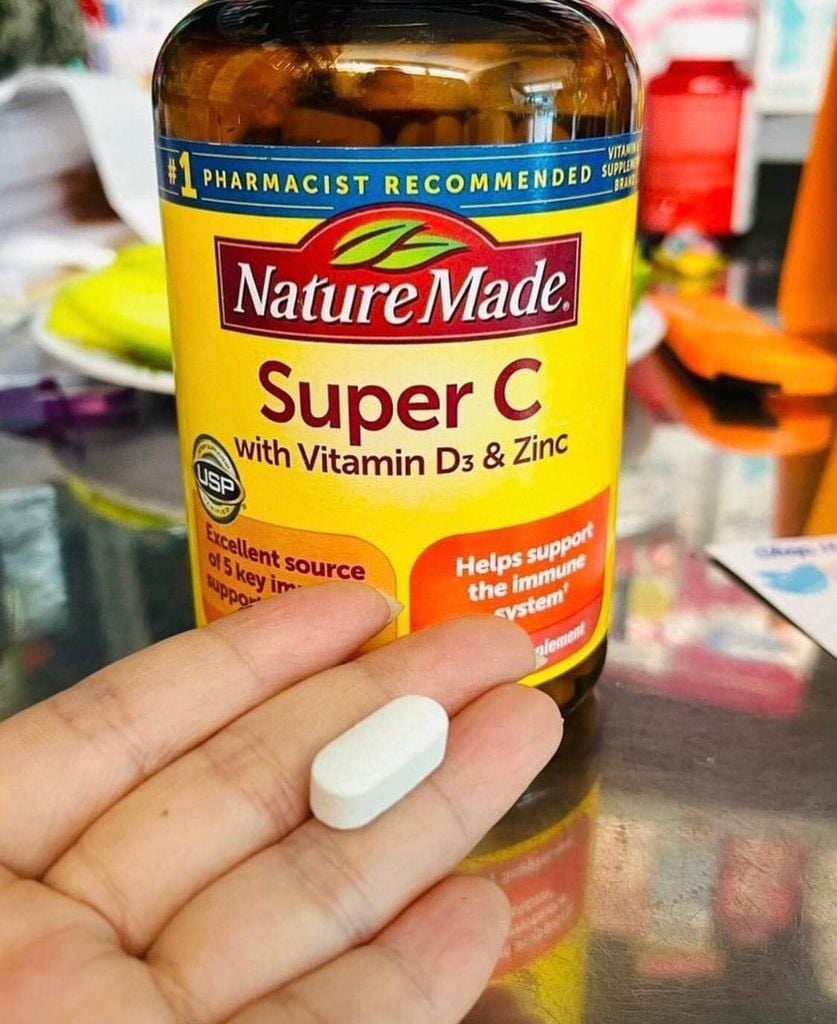 Viên Uống Hỗ Trợ Miễn Dịch NATURE MADE Super C With Vitamin D3 & Zinc