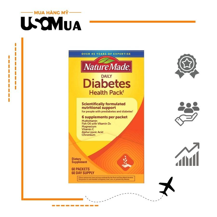 Viên Uống Hỗ Trợ Đường Huyết NATURE MADE Daily Diabetes Health Pack