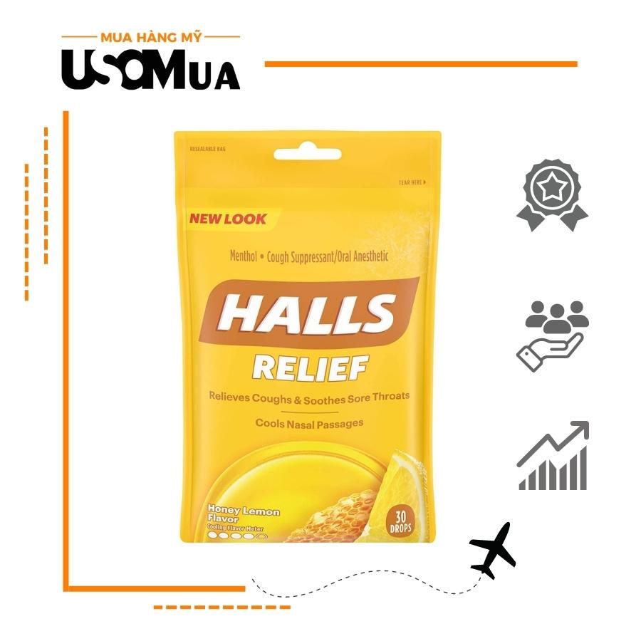 Kẹo HALLS Relief Honey Lemon Flavor