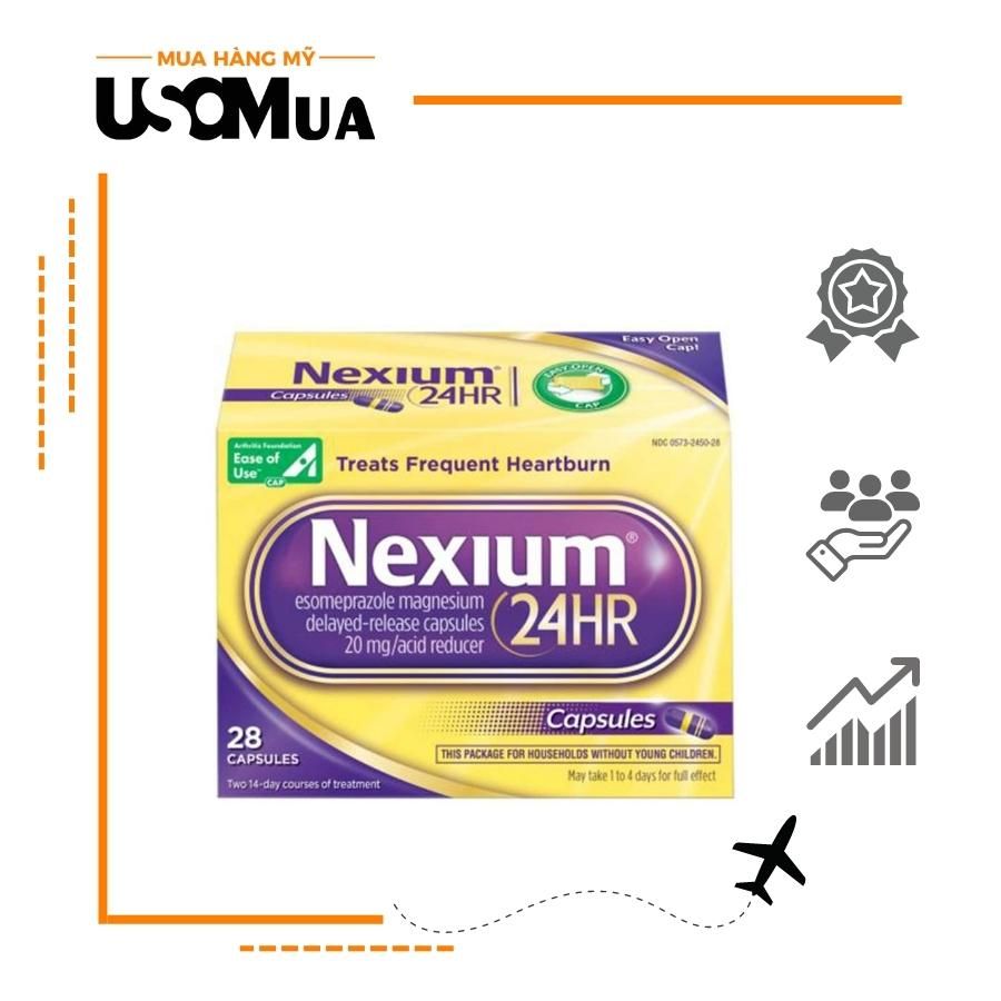 Viên Uống NEXIUM 24HR Treats Frequent Heartburn Capsules
