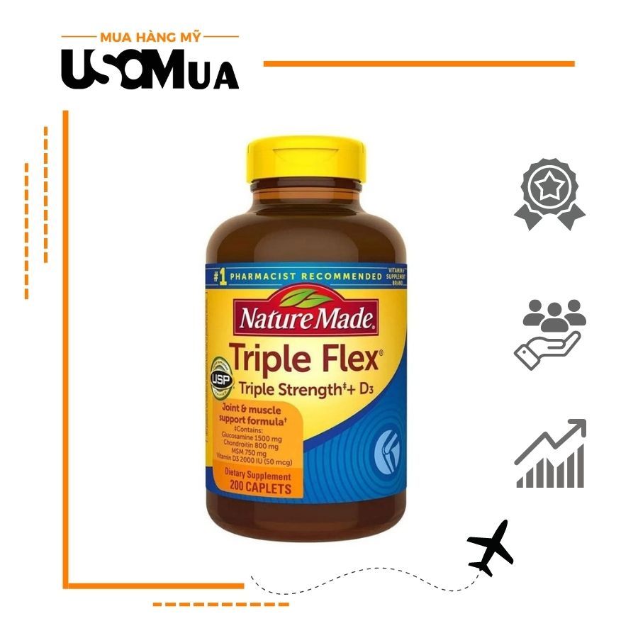 Viên Uống NATURE MADE Triple Flex Triple Strength + D3