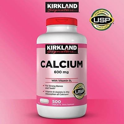 Viên Uống Bổ Sung Canxi KIRKLAND Calcium 600mg With Vitamin D3