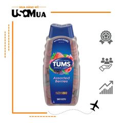 Viên Nhai Hỗ Trợ Đau Dạ Dày TUMS Assorted Berries Ultra Strength 1000