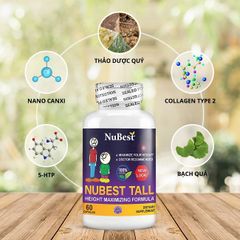 Viên Uống Tăng Chiều Cao NUBEST TALL Height Maximizing Formula Cho Bé 5+