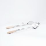  Vá Thợ Inox Cán Gỗ Cherry (Vá Đầu Bếp) Tiện Lợi 