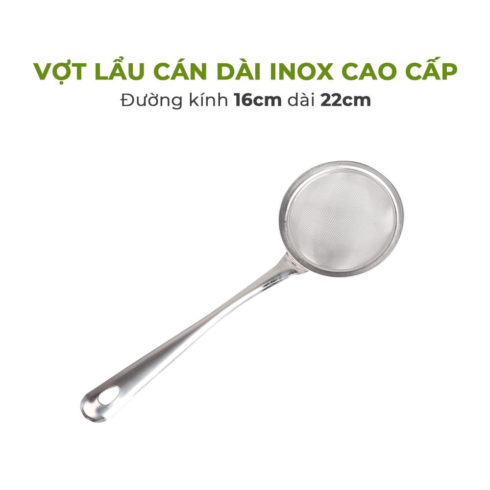  Vợt Lẩu Inox Cán Dài Cherry 
