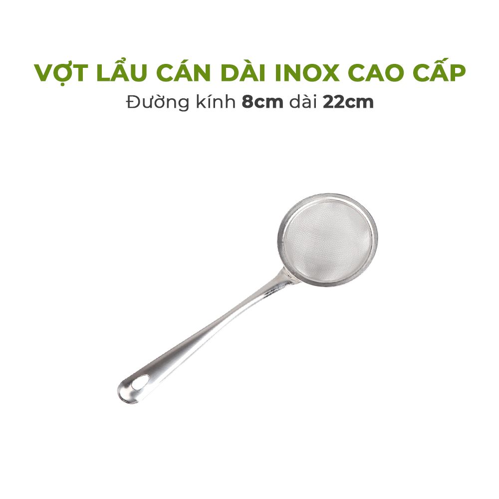  Vợt Lẩu Inox Cán Dài Cherry 